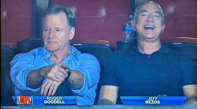 Jeff Bezos, Roger Goodell were a meme during 'Thursday Night Football'