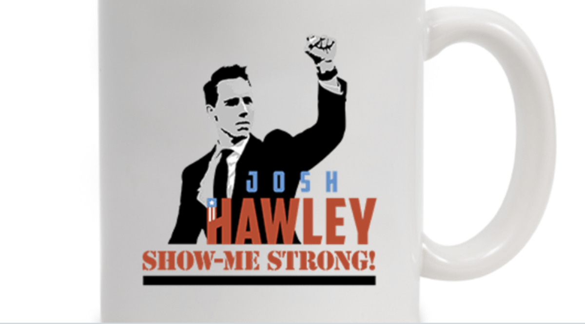 Josh Hawley mocked for promoting clenched fist mug while being ridiculed  for Capitol fleeing video | The Independent