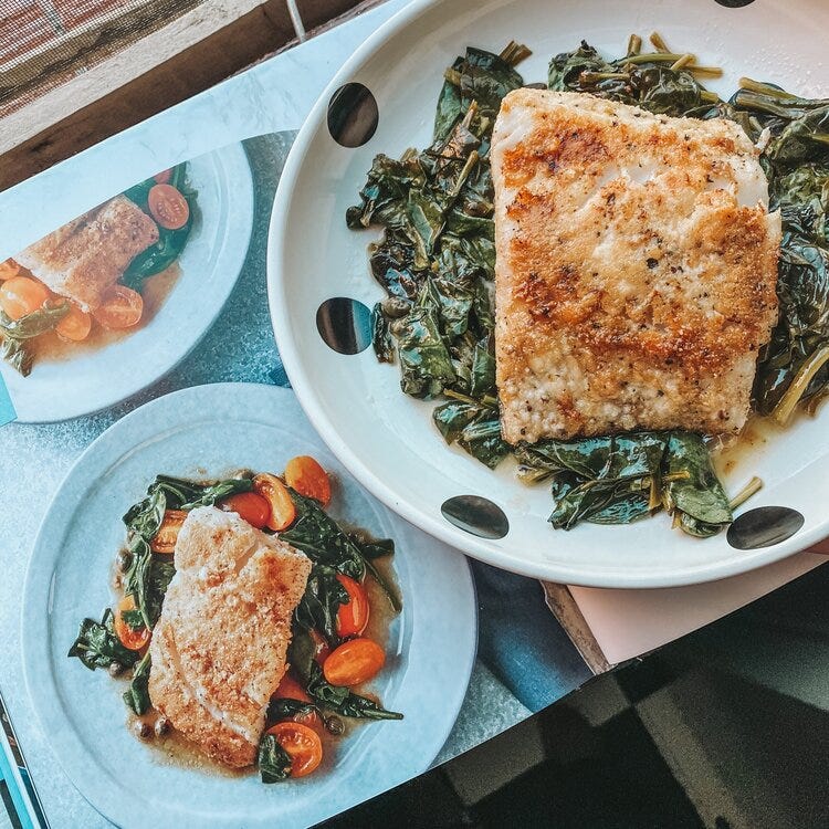 Citrusy Cod with Spinach (pg. 203)