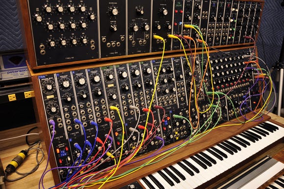a vintage analog synth