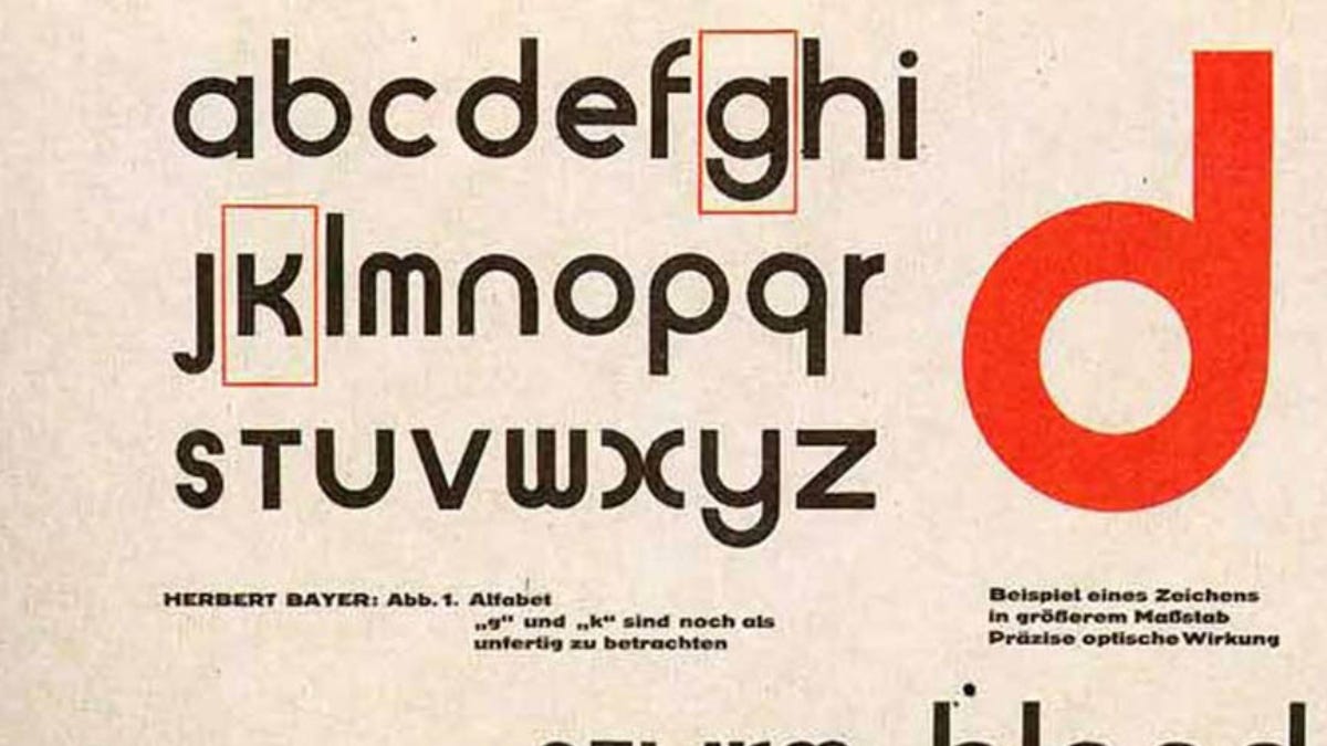 Caracteres da “Universal Typeface” de Herbert Bayer.