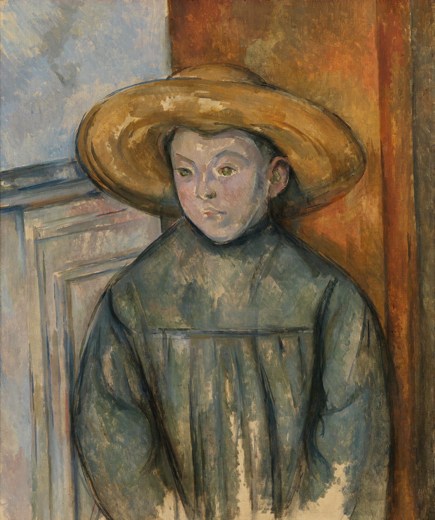 Boy With a Straw Hat (1896) by Paul Cézanne