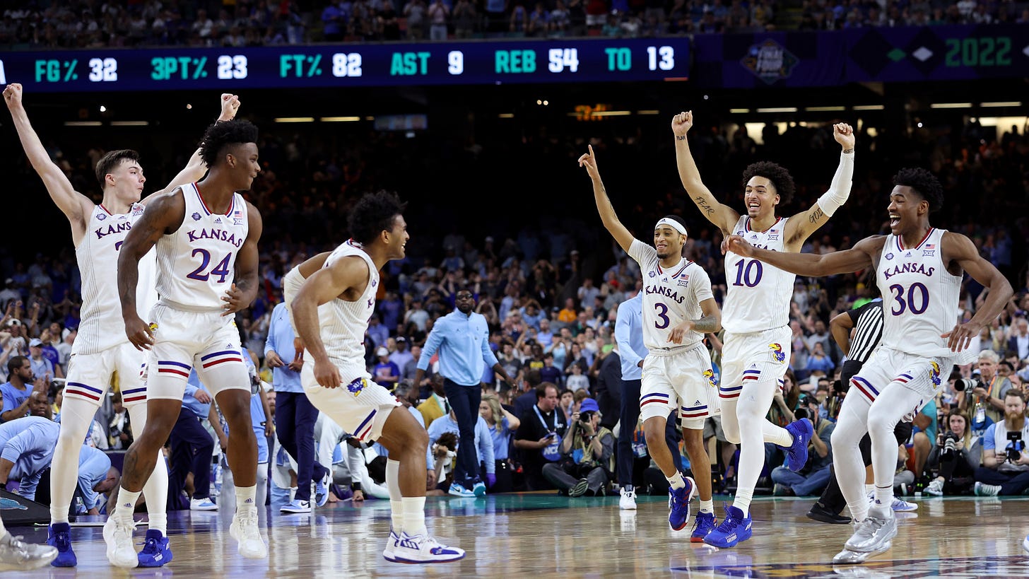 Biggest comebacks in NCAA Tournament history: How Kansas made national  championship history in win over UNC | Sporting News