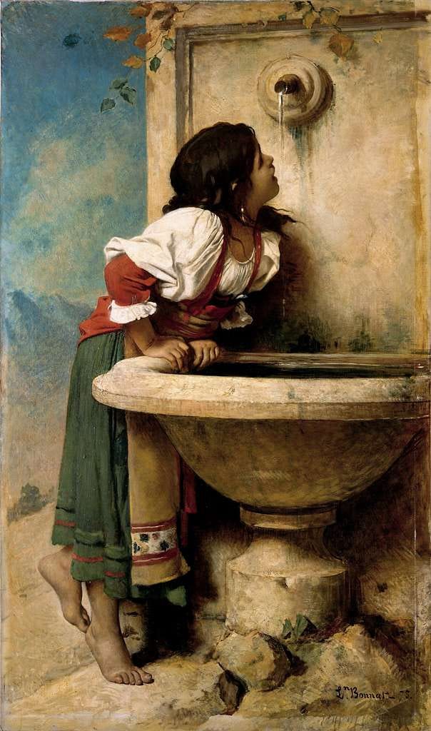 Léon Bonnat - Fille romaine à la fontaine Paul Delaroche - PICRYL Public  Domain Search