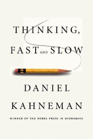 Imagem reproduz a capa do livro Thinking: Fast and Slow, de Daniel Kahneman.