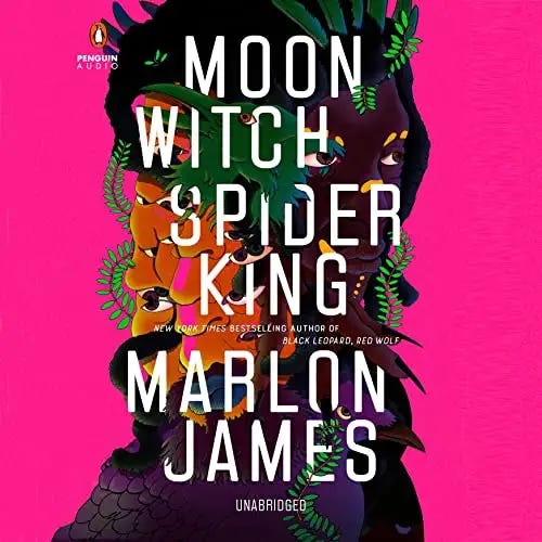 The audiobook cover of Moon Witch, Spider King.