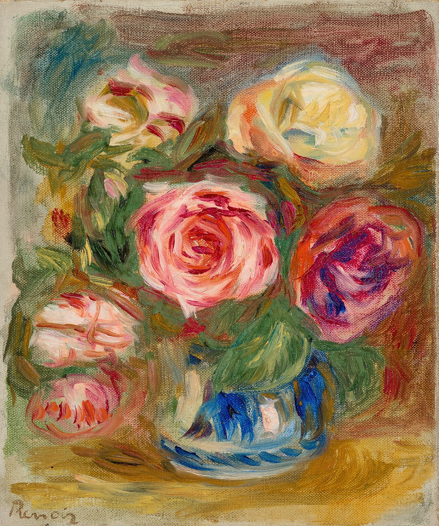 Vase de roses (1913-1915) by Pierre-Auguste Renoir