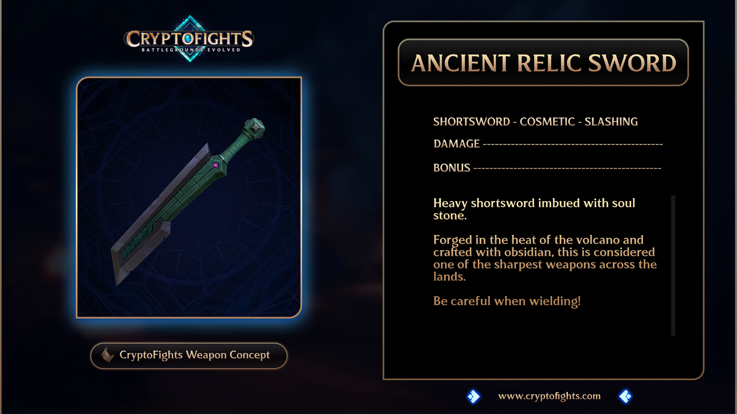 CryptoFights Weapon Concept Ancient Relic Sword