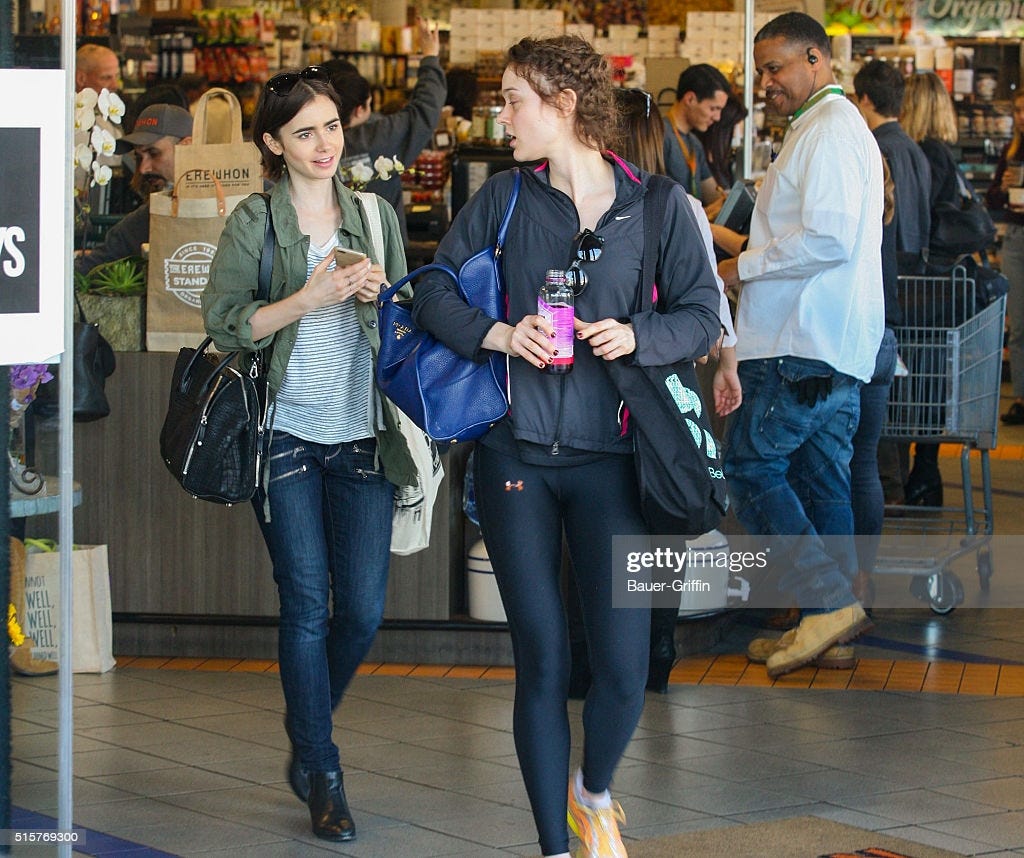 Lily Collins is seen shopping at Erewhon on March 15, 2016 in Los... News  Photo - Getty Images