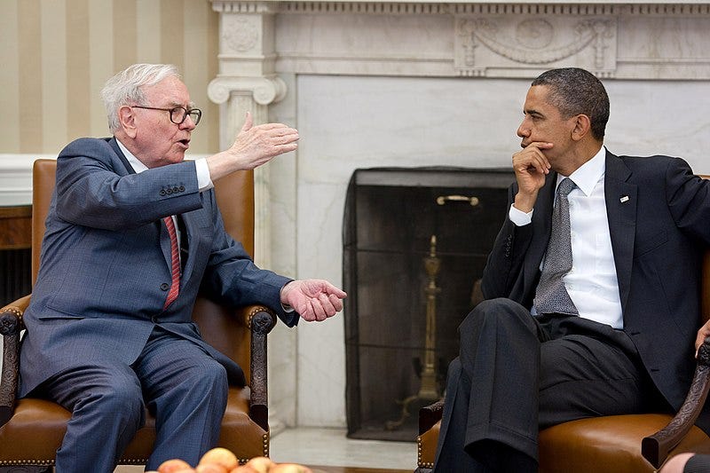 Photo of Warren Buffett and Barack Obama