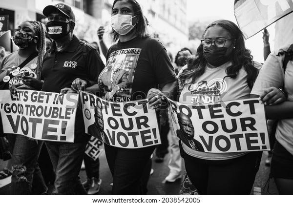 Washington, D.C. | U.S.A. - Aug 28, 2021: March On for Voting Rights "Protect Our Vote!"