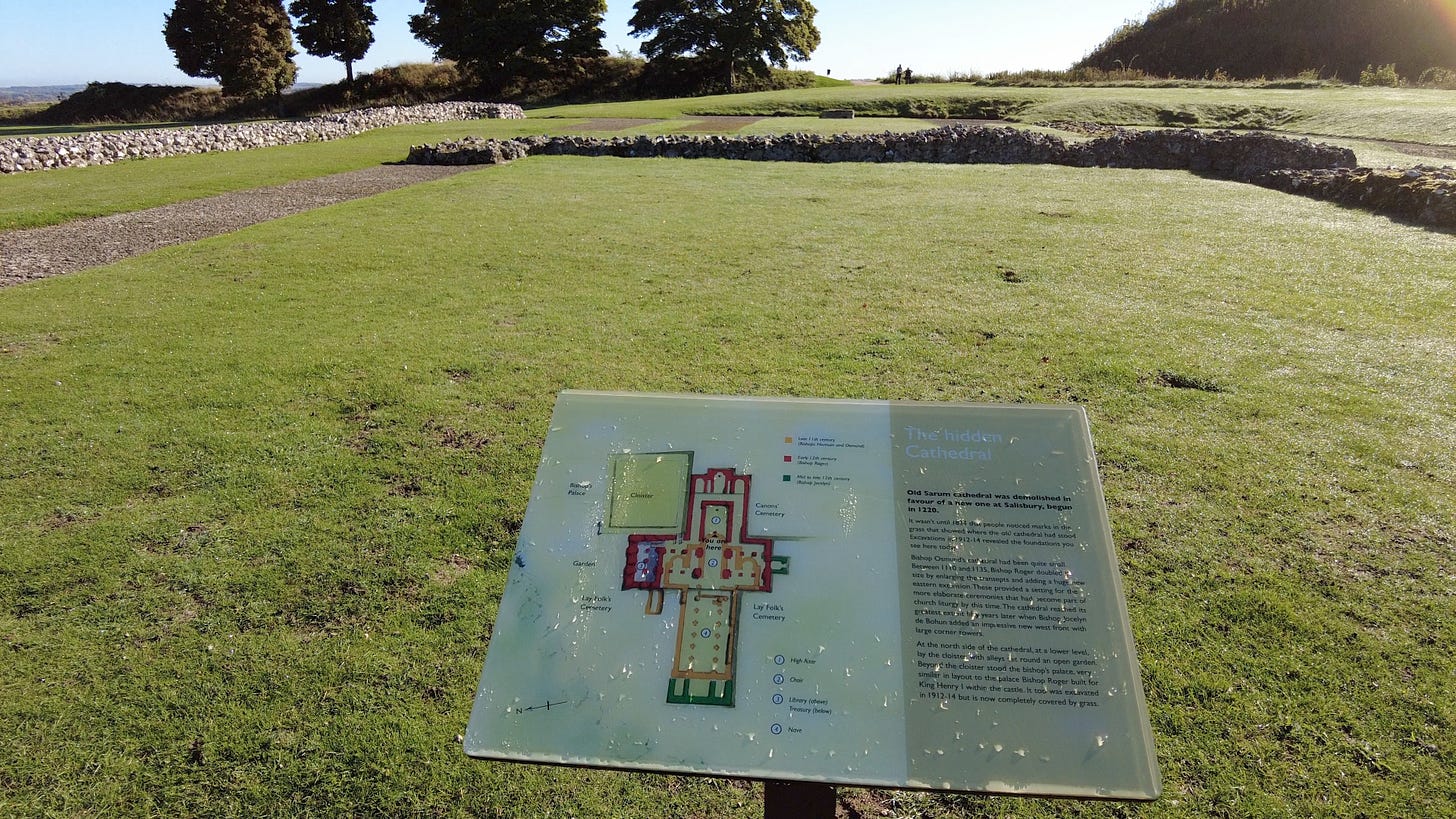 The floor plan and site of Old Sarum Cathedral