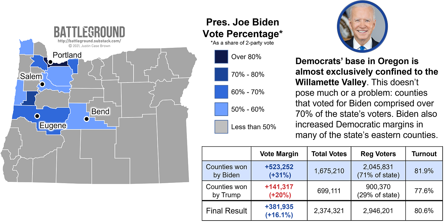 Oregon 2020 Presidential Voting Map Biden