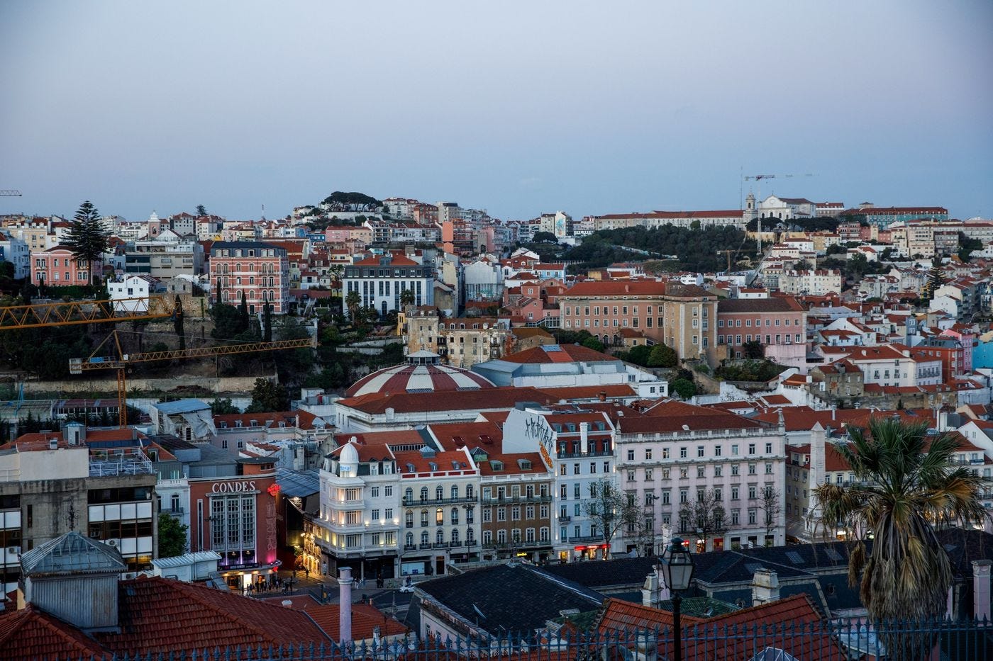 The skyline of Lisbon, Portugal.