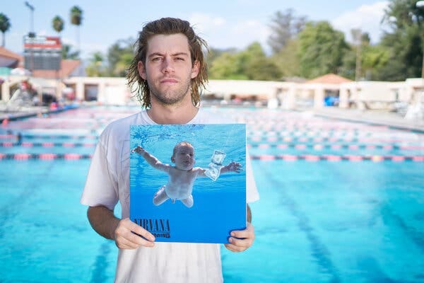 Spencer Elden says he has grown increasingly uncomfortable with how he came to be on the cover of &ldquo;Nevermind.&rdquo; This picture was taken in 2016 at the same pool, when he and the record were both 25.