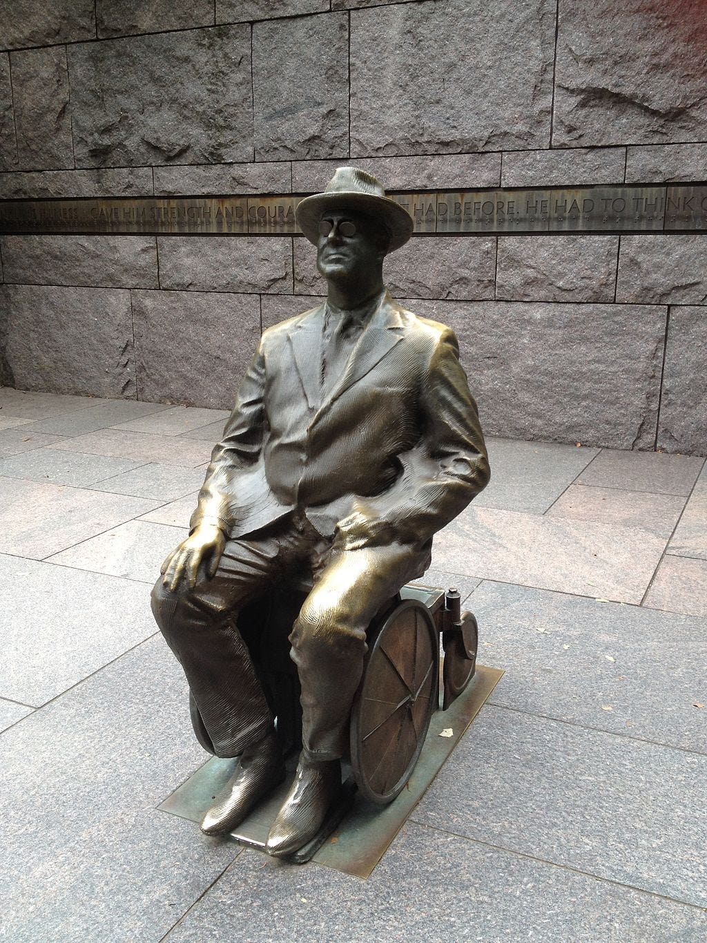 The new statue openly showing Roosevelt in his wheelchair.