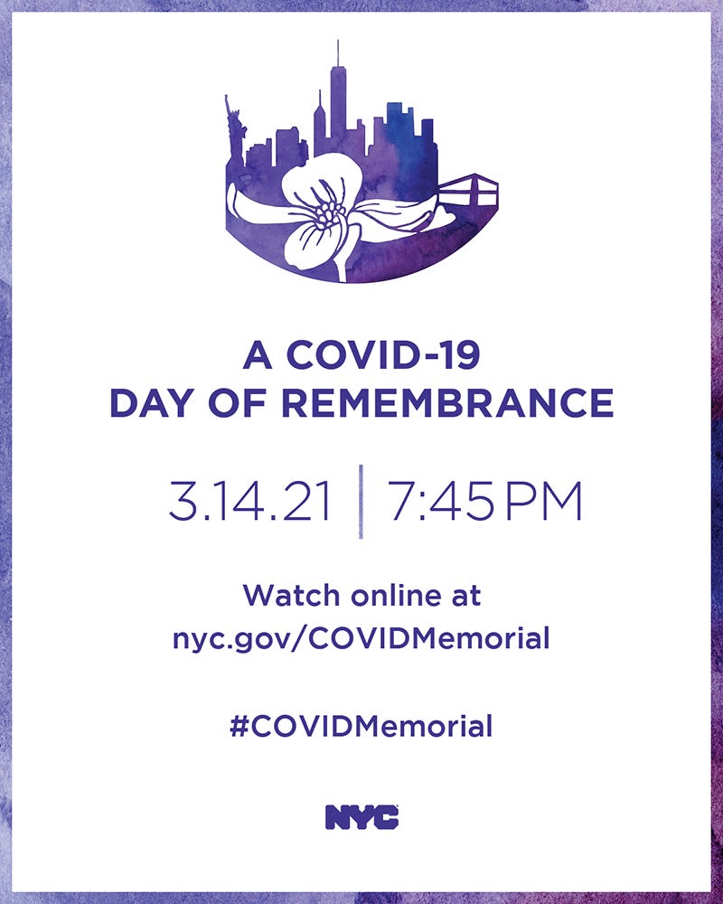 NYC official COVID-19 Day of Remembranc