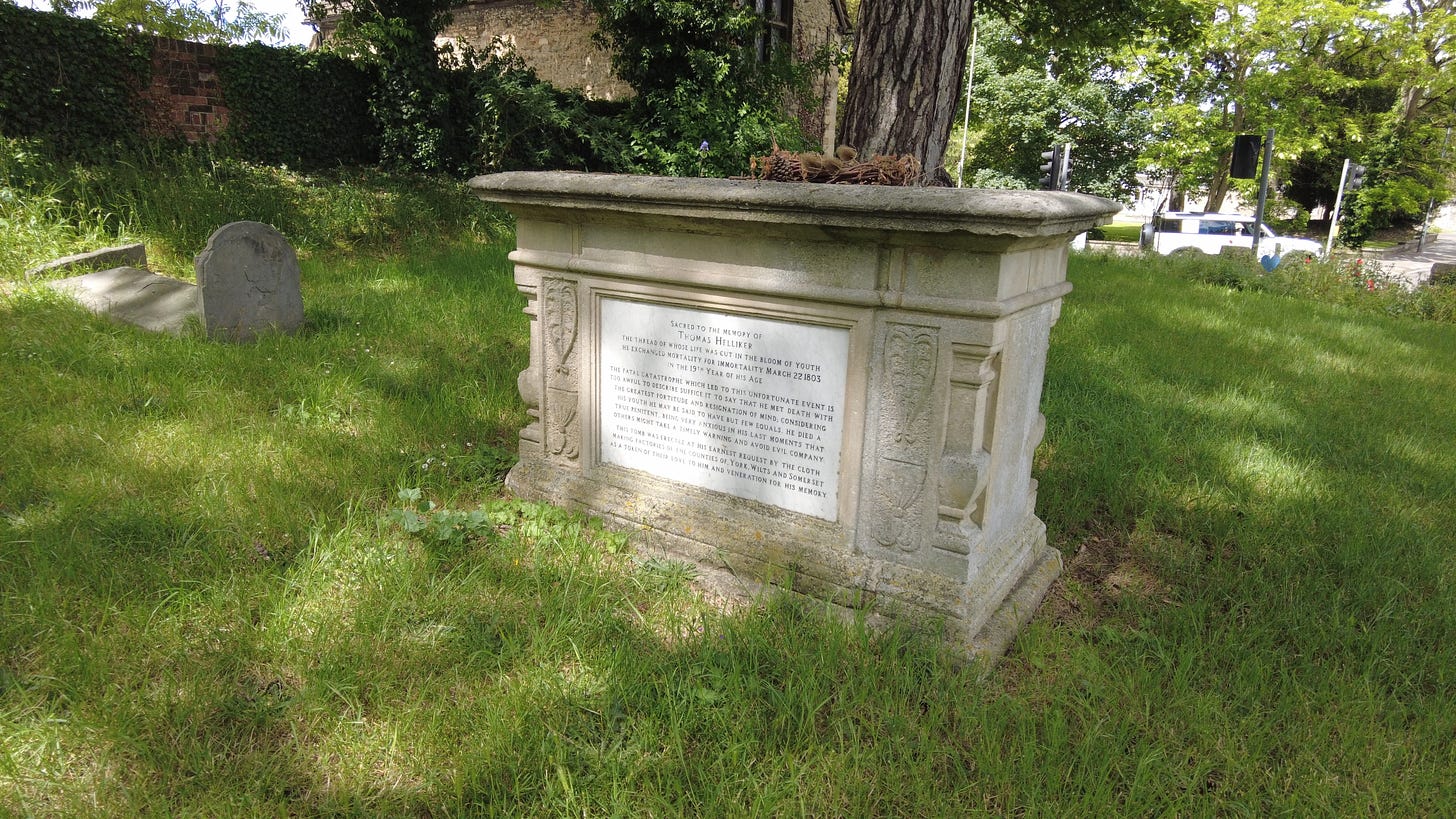 Tomb of Thomas Helliker, St James Church Trowbridge