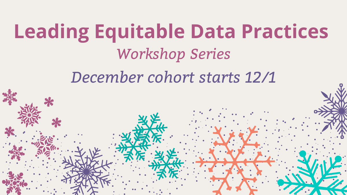 Leading Equitable Data Practices promo image with snowflakes