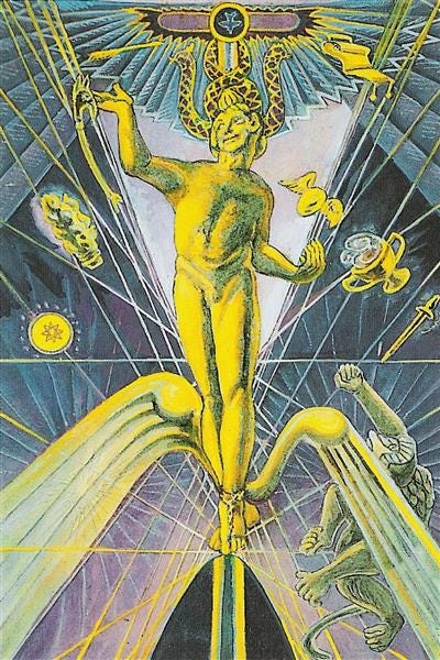 Atu I - The Magus - Thoth Tarot - Aleister Crowley, 1938 - 1943 - Lady  Frieda Harris - WikiArt.org