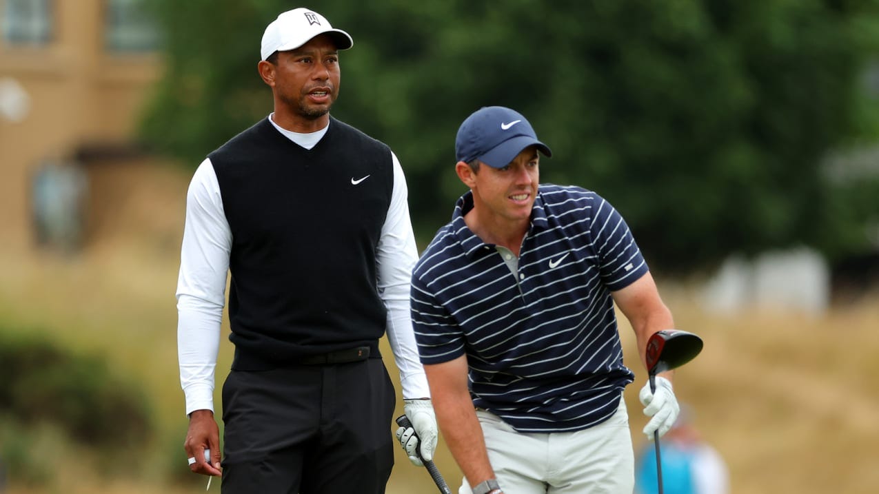 Tiger Woods and Rory McIlroy will compete in the new tech-infused golf league in partnership with the PGA TOUR. (Kevin C. Cox/Getty Images)
