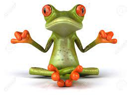 Cartoon Frog In Meditating Pose Stock Photo, Picture And Royalty Free  Image. Image 80224543.