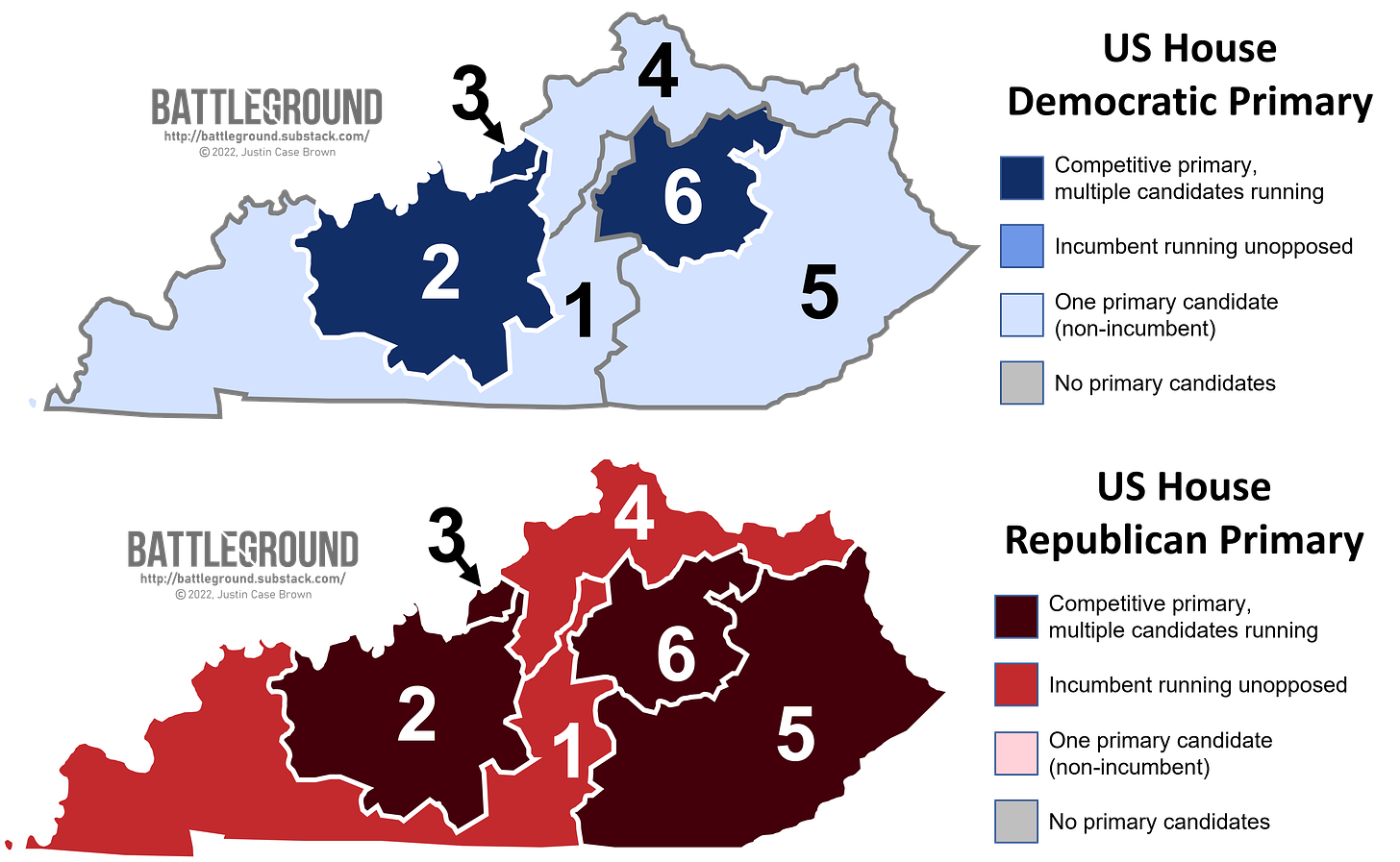 Kentucky's US House Primary Map