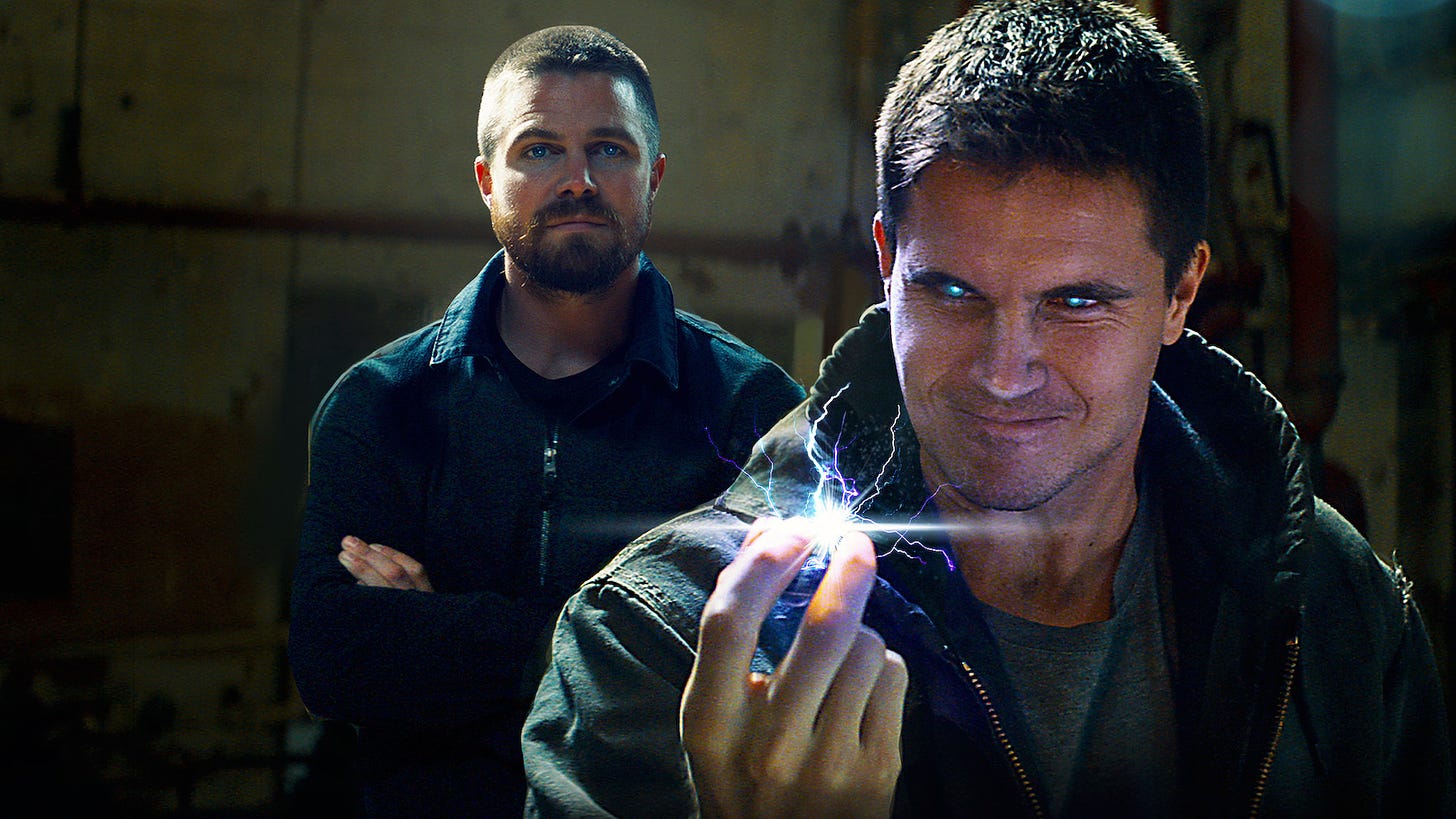 Cod8 on Netflix starring Robbie Amell, Stephen Amell, Sung Kang. Click here to check it out.