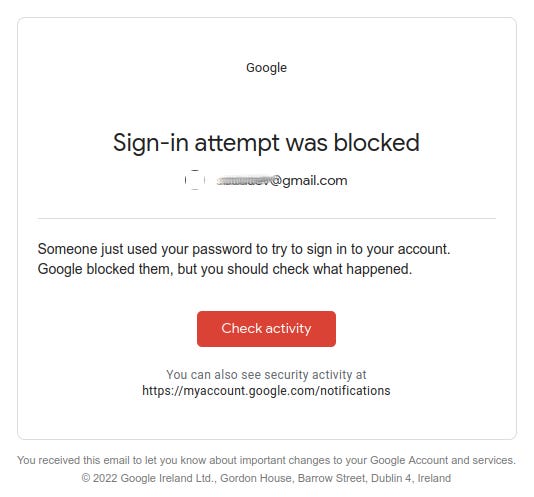 Google security alert