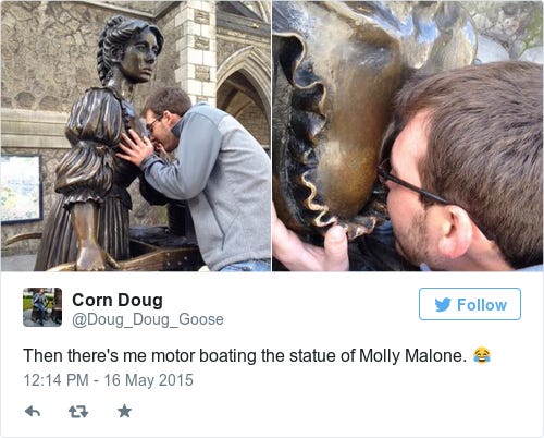 It's official: tourists can't keep their hands off Molly Malone's boobs
