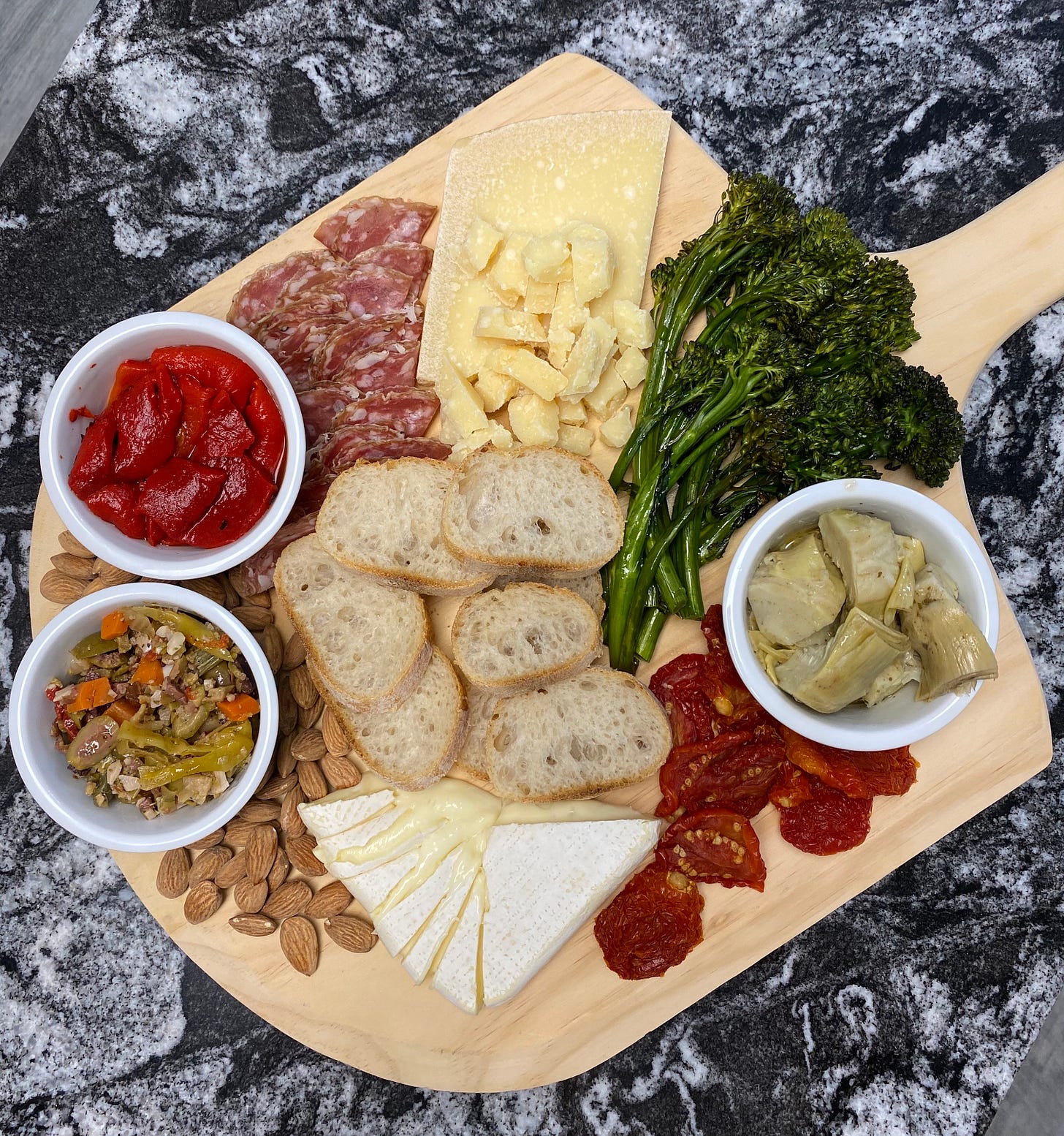 Savory antipasto cheese plate with Robiola Bosina