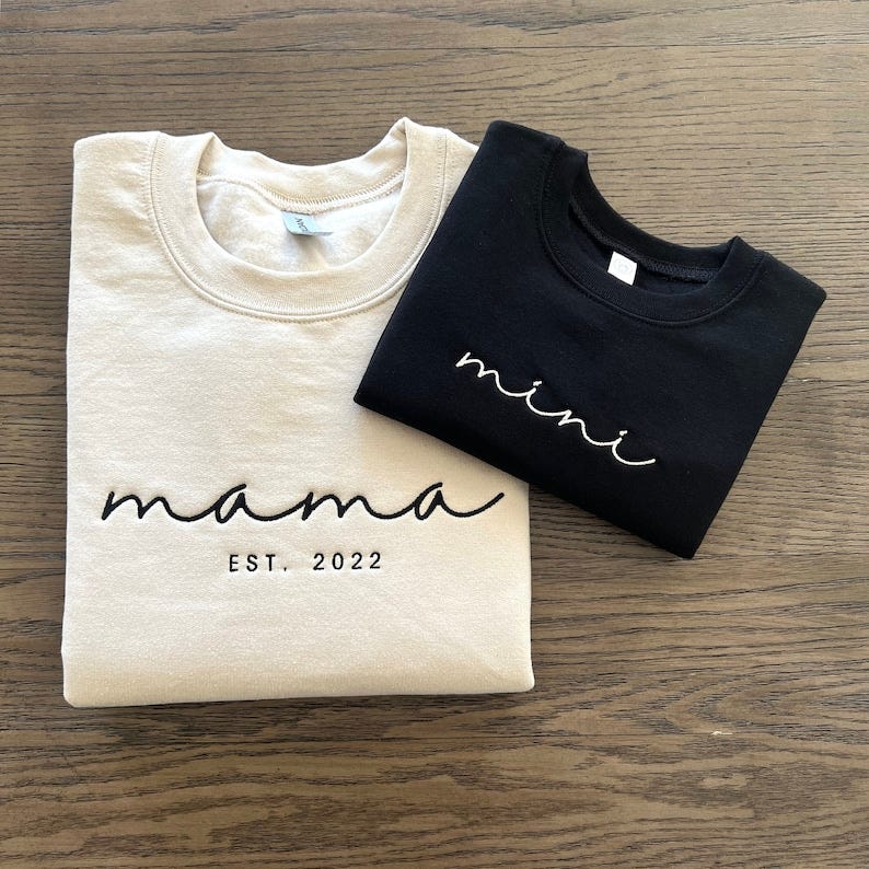 Mama Mini Sweatshirt Embroidered Custom Matching Shirt image 1