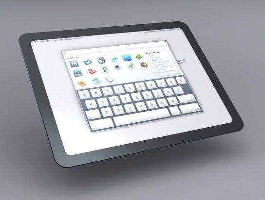 Tablet de Google con Android concepto