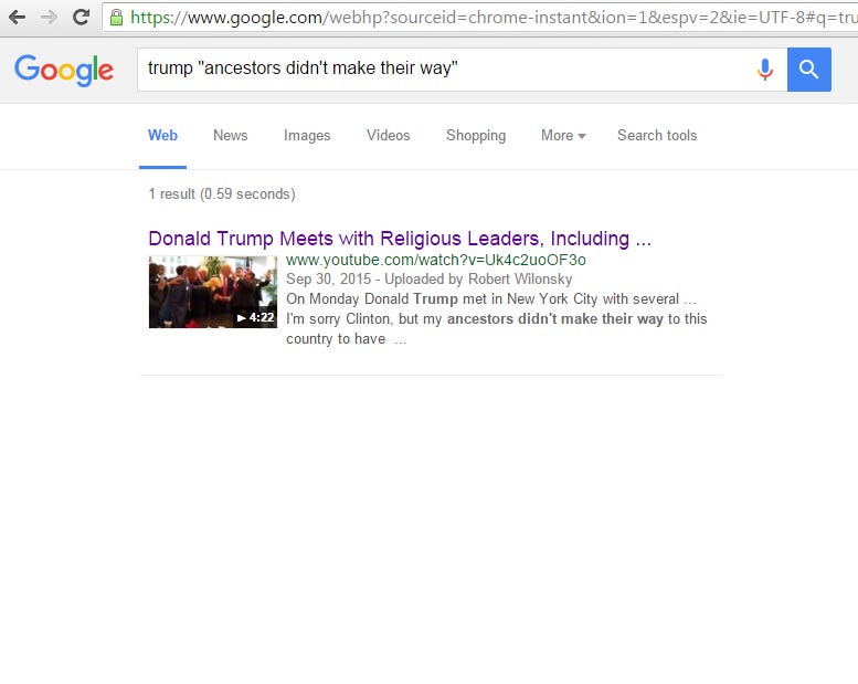 google search for trump quote