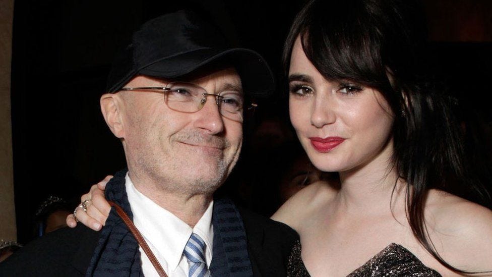 Lily Collins and Phil Collins