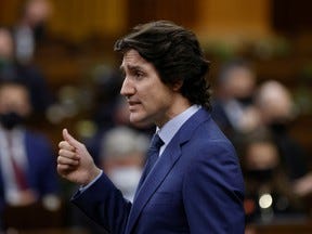 Prime Minister Justin Trudeau speaks during question period in the House of Commons on Feb. 10.