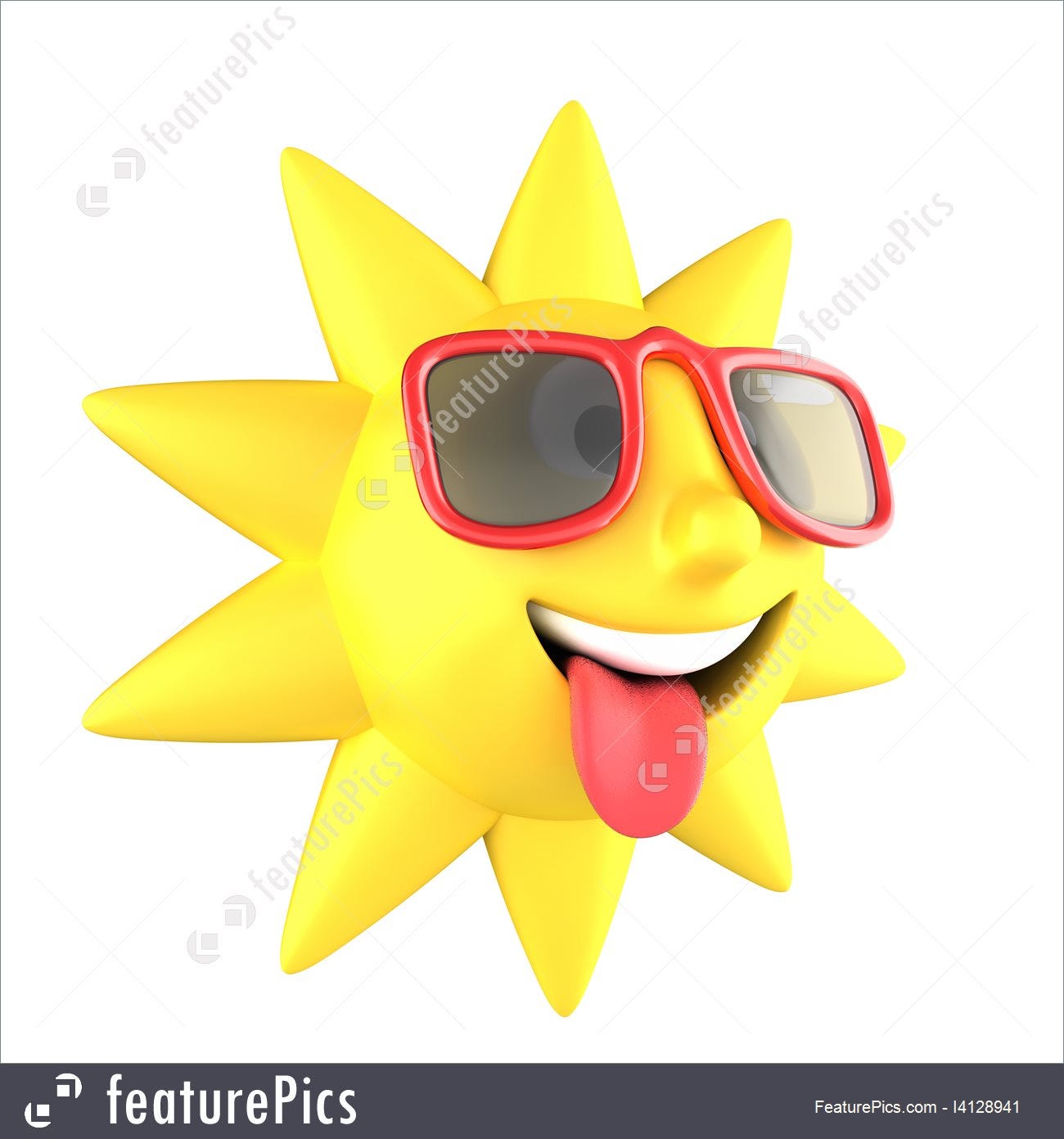 Illustration Of Sun With Sunglasses Smiling