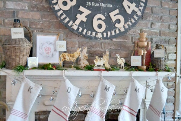 Cottage-mantel-for-Christmas