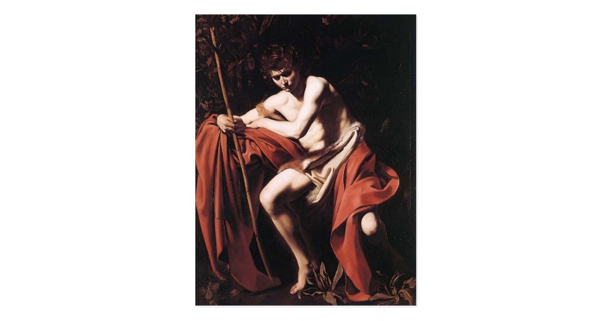 Caravaggio- John the Baptist Postcard | Zazzle.com