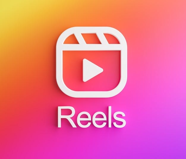 Premium Photo | Reels instagram logo. new feature social media app 3d  rendering