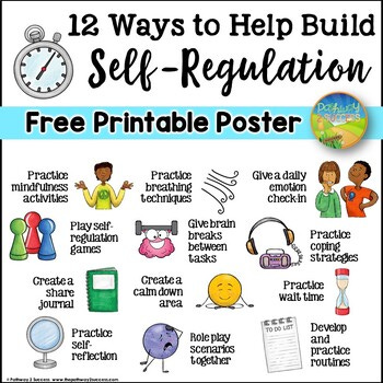 Self-Regulation Free Printable Poster by Pathway 2 Success | TpT