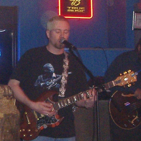 The one local product in this diverse show, Aaron D. Howell wears a heavy influence on his sleeve, or in this case his shirt featuring blues legend B.B. King.