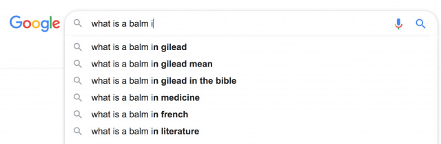 Image: This is a photo of a screenshot where I Googled the phrase, “What is a Balm in Gilead?”. End of image description.