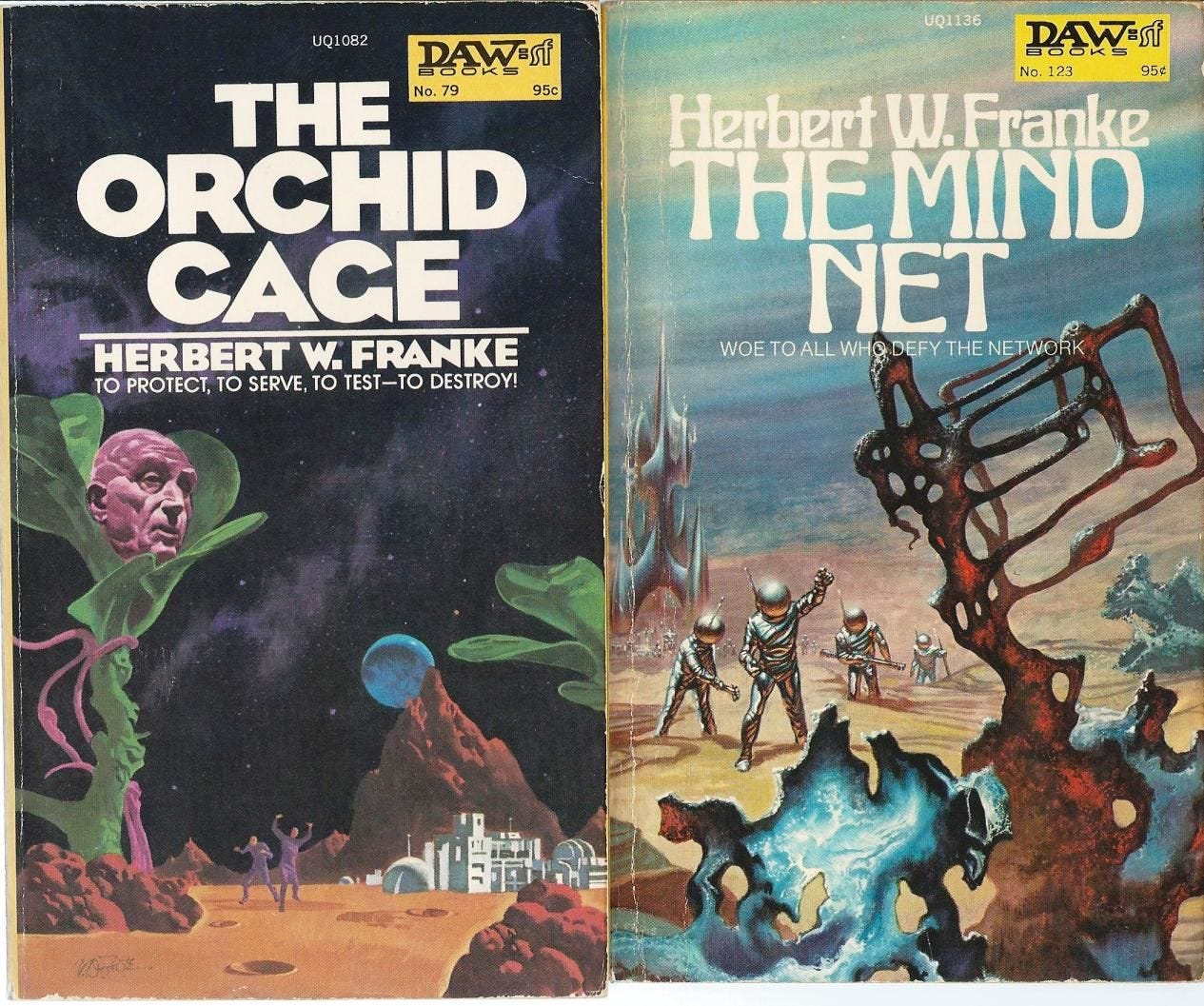 &quot;HERBERT W. FRANKE&quot; BOOKS: The Orchard Cage / The Mind Net by  Herbert W. (translated by
