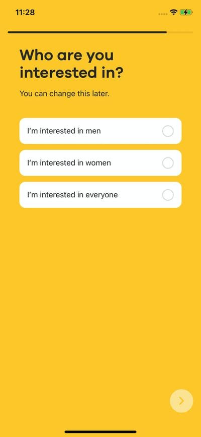 Onboarding flow on Bumble | UXArchive
