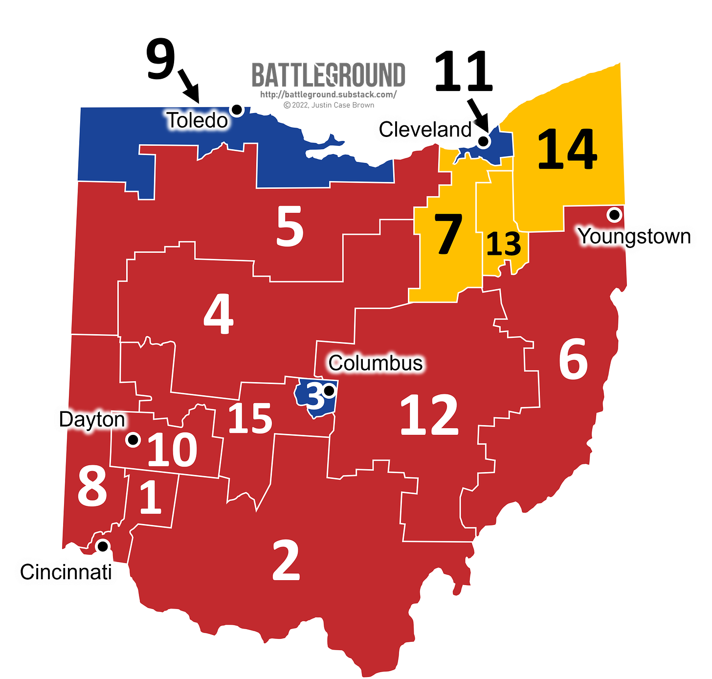 Ohio's New Congressional District Map, 2022