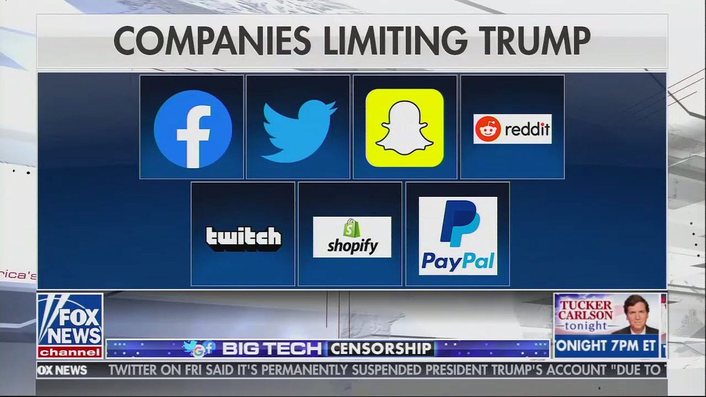 Tech platforms limiting Trump