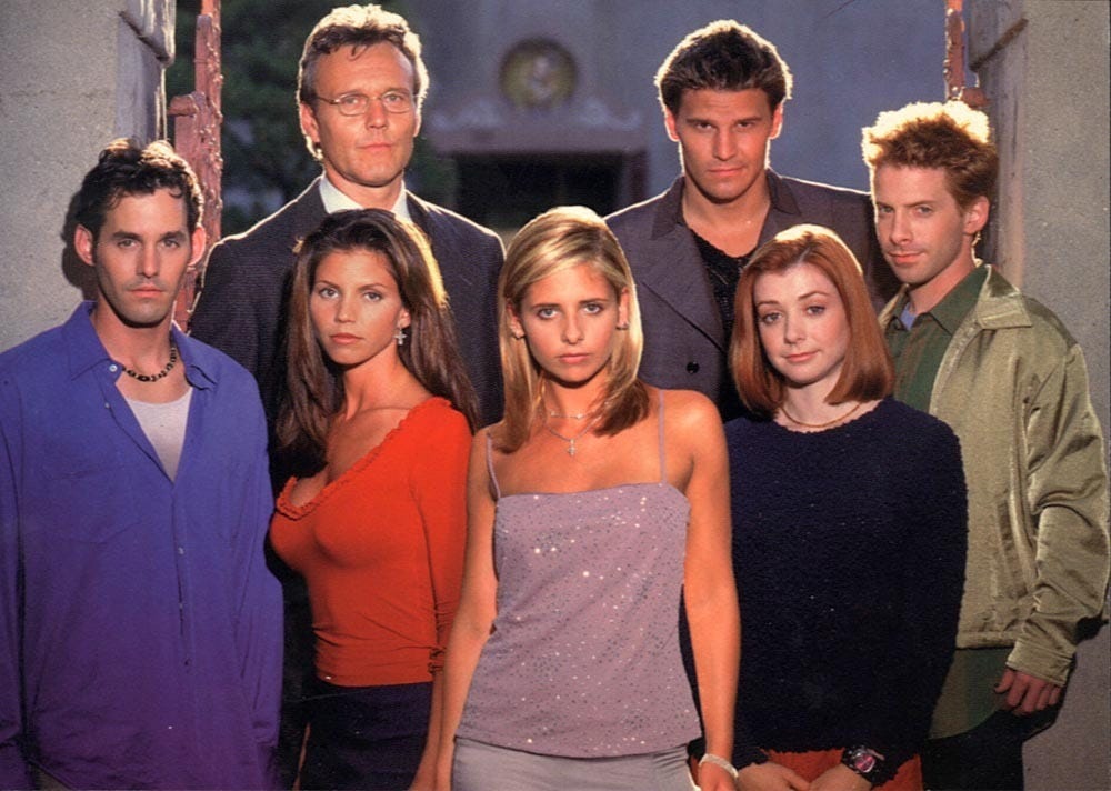 Buffy the Vampire Slayer starring Sarah Michelle Gellar, Nicholas Brendon and Alyson Hannigan. Click here to check it out.