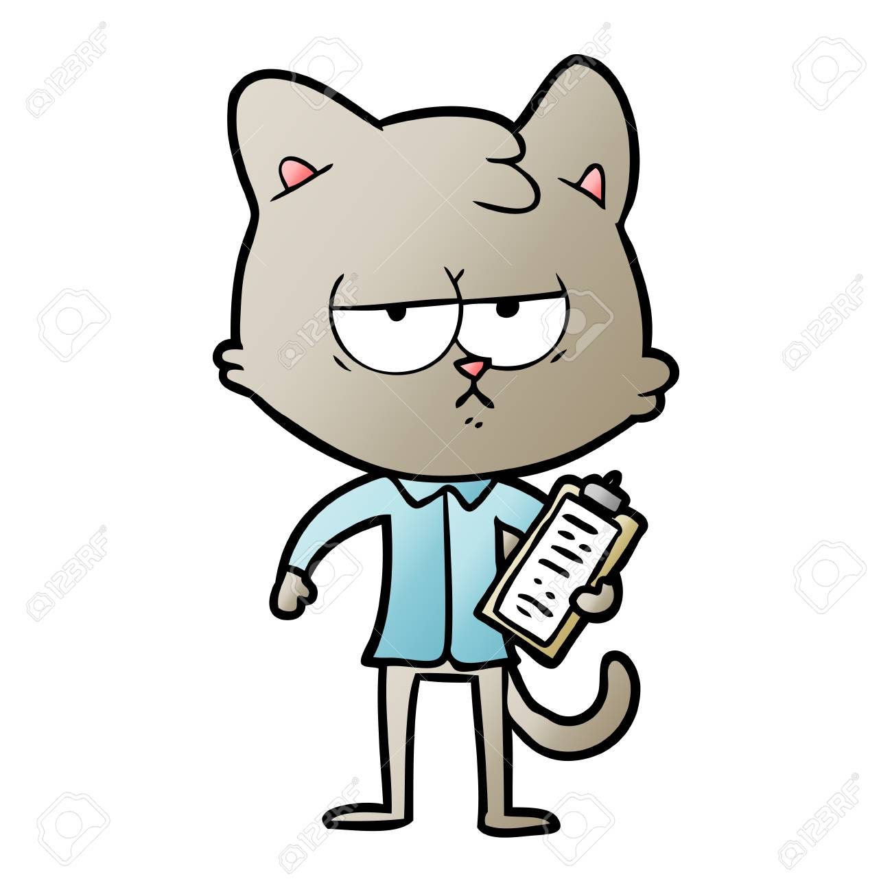 Bored Cartoon Cat Taking Survey Royalty Free SVG, Cliparts, Vectors, And  Stock Illustration. Image 95629314.