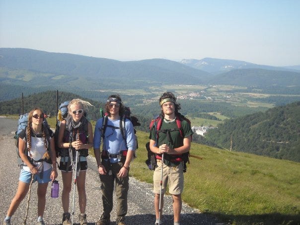 me, second from left, with friends, walking the Camino de Santiago in 2008. Photo credit: Mike Zang